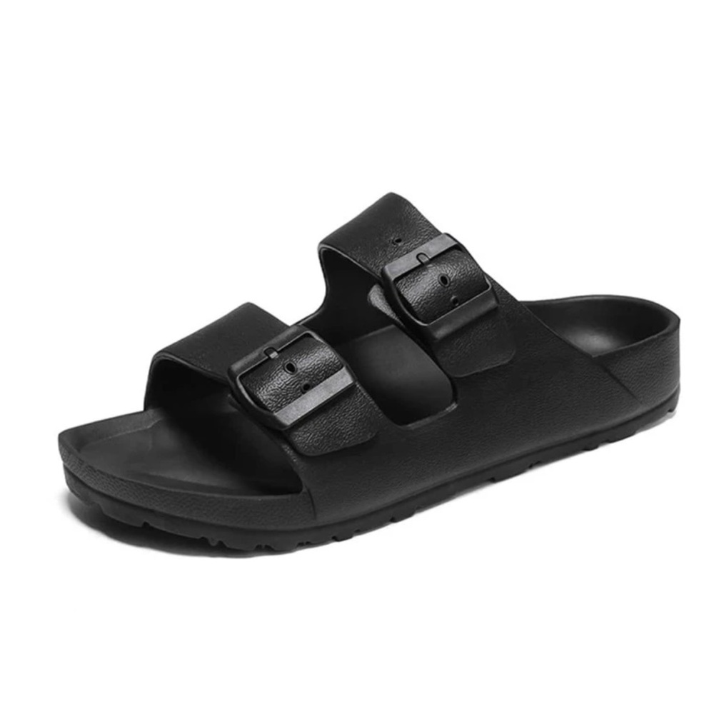 Men buckled slide on sandals